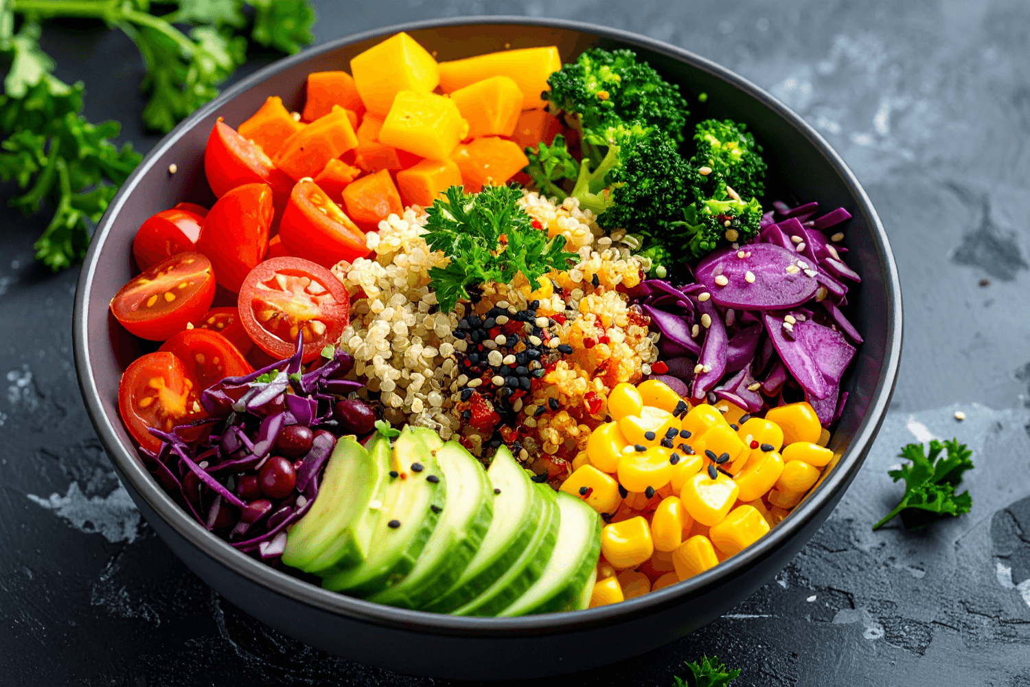 Jarní Buddha bowl s quinoou a zeleninou